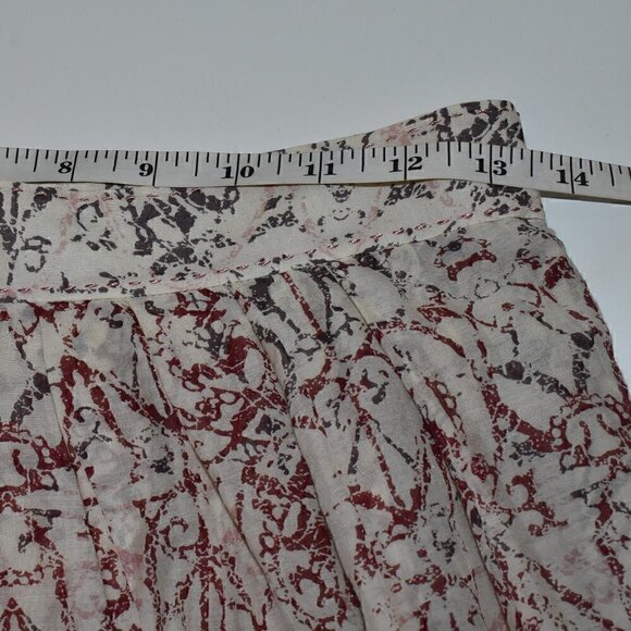 Elie Tahari Cotton Silk Blend Weighted Hem Print Skirt Size 4 - Picture 4 of 10